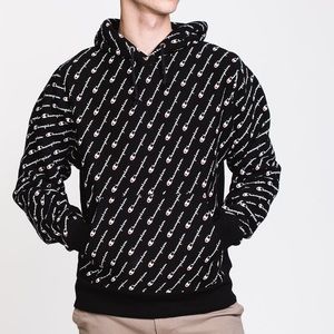 Champion black and white lettering hoodie